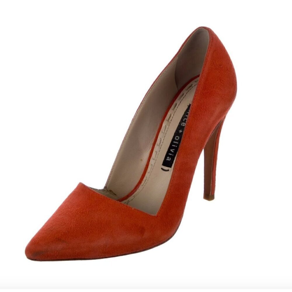 Alice + Olivia Dina Suede Pumps Orange Size EU 37.5